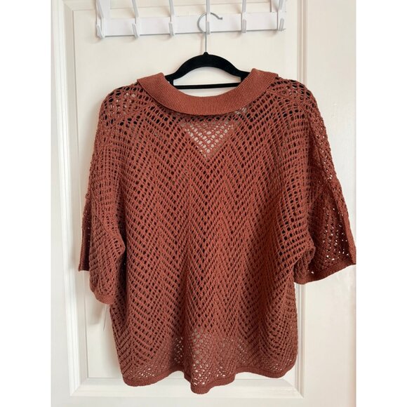 NWT Brown Swim Cover Up Top - Picture 2 of 3